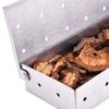 Zibo Barbacoa Acero Inoxidable Caja de Humo Caja de Tocino Herramientas para Barbacoa al Aire Libre Caja de Madera de Frutal Caja de Fósforos para Barbacoa