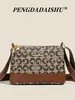 Bolso de Mujer 2026 Nueva Moda de Invierno Bolso de Mano Retro con Estampado de Letras Versátil Casual Cruzado Bolso para Mamá