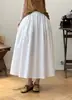 5000 Falda de Gasa de Algodón Suave Color Puro Elástica en la Cintura para Mujer 2026 Verano Nueva Falda Casual de Línea A de Longitud Media