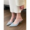 Zapatos de Tacón Alto para Mujer con Tacón Fino, Nuevo Estilo Verano 2026, Sandalias de Punta Inspiradas en Chanel, Zapatos de Mujer con Talón Abierto y Punta Cerrada
