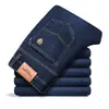 Jeans Gruesos con Forro de Polar para Hombre, Pantalones Casuales Rectos Holgados para Otoño e Invierno, Pantalones de Invierno Extra Gruesos para Hombres de Mediana Edad y Mayores