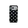 Padrão de Bolinhas Preto e Branco em Tela Cheia, Adequado para iPhone 17 Pro Max, Atração Magnética, Design Simples para 16 Pro, Capa de Celular Anti-Queda para 15 Pro