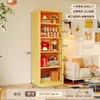 Estantería Pequeña de Acero, Estante de Almacenamiento de Espacio Estrecho, Gabinete de Almacenamiento de Metal Integrado de Pie para Lado de Sofá/Montaje en Pared, Estantería para Almacenamiento en el Hogar