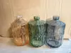 Botella de Vidrio Transparente Rombo de 400 ml para Desinfectante de Manos, Cosméticos, Loción con Dosificador, Gel de Ducha