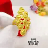 Anillo de flor chapado en oro vietnamita para mujer, anillo floral ajustable, anillo de hoja, joyería de moda estilo coreano
