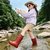 Botas de Lluvia de Moda, Nuevos Zapatos Acuáticos para Mujer de Media Caña, Ligeros Impermeables Antideslizantes Botas para Senderismo, Camping, Vadeo, Zapatos de Goma, Zapatos de Lluvia para Mujer