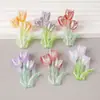 Luz de luciérnaga variable ramo de tulipanes resina rosa flor de cerezo noche accesorios diy gel de crema pinza para el pelo parche