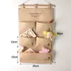 Tela de yute zakka Pared Trasera de Puerta Gabinete Bolsa de Almacenamiento para Artículos Varios Bolsa de Almacenamiento Colgante Cinco Bolsillos Bolsa de Almacenamiento Colgante Dos Estilos