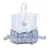 Mochila Casual Xadrez Estilo Coreano Folha de Lótus Mini Bolsa de Viagem Renda Doce Mochila Bolsa para Estudantes e Commuters para Mulheres