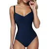 Explosões Quentes Transfronteiriças da Amazon Maiô Sexy para Mulheres Peça Única Cor Sólida Roupa de Banho Slim