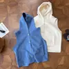 Aconchegante e quentinho / Colete com capuz de fleece fino em camadas cardigã retrô quente super macio jaqueta sem mangas top feminino