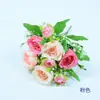 Flor de peonía copo de nieve simulación rosa rizado delicado lintel de peonía pequeña corona arreglo de flores en maceta pequeña mesa