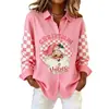 Camisa Impresa 3D de Navidad 2025 Manga Larga Más Vendida Copo de Nieve Fiesta Manga Larga Moda para Mujer Top Cárdigan