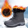 Botas de Nieve de Invierno de Gran Tamaño con Forro Polar Transfronterizas, Botas de Algodón Cálidas de Caña Alta para Pareja, Zapatos de Algodón Impermeables Antideslizantes para Exteriores para Protección contra el Frío