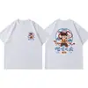 Camiseta de Manga Corta para Hombre Estilo Chino Patrón Nezha Algodón Puro Moda Tendencia Cuello Redondo Camiseta a Juego Familiar