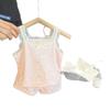 Conjunto de Ropa para el Hogar de Verano para Niñas Bebé Elegante Infantil Marca de Moda Coreana Dibujos Animados Floral Encaje Tirantes Shorts