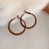 Brincos Redondos Geométricos Manchas de Resina Estampa de Leopardo Agulha de Prata Brincos Estilo Maillard Retrô Brincos de Design Nicho para Mulheres