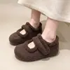 Sapatos Birkenstock que aumentam a altura para mulheres 2026 tendência outono e inverno novo estilo feltro de lã cinza sola grossa com forro de pelúcia quente sapatos de algodão com pelo