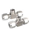 Ferrule de Acero Inoxidable 304 Cable Interno Tubería Intermedia de Tres Vías Conector Rápido Tipo T Adaptador de Rosca Interna para Tubería de Instrumento de Alta Presión