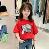 2026 Nuevo Estilo Verano Niñas Algodón Puro Tops Ropa Infantil de Moda Camiseta Estampada de Manga Corta para Niñas Ropa de Verano