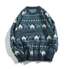 Suéter de punto de cuello redondo para hombre, otoño e invierno, tejido grueso, estilo coreano para hombre, capa base, moderno, personalizado, retro, suéter de lana