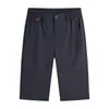 Pantalones Cortos de Seda de Hielo de Gama Alta para Hombre Sueltos Verano 2024 Elásticos Cintura Negocios Frescos No Planchar Pantalones Medianos Shorts 32