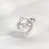 Novos Brincos de Gato Vazado Doces e Meninas Estilo Pulo Zircônia Estilo Ins Piercing de Cartilagem Tachinhas de Orelha