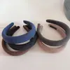 Faixa de Cabelo Esponjosa Colorida Tricotada Estilo Coreano Outono e Inverno Retrô com Aba Larga para Mulheres com Topo Alto do Crânio, Versátil Elegante, Presilha de Cabelo para Sair