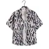 Camisa Floral Hawaiana de Manga Corta Unisex Camisa de Playa con Mangas de Tres Cuartos Talla Grande Atuendo de Pareja para Vacaciones en la Playa Camisa Floral
