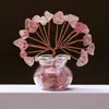 Árbol de la Fortuna de Grava de Piedra Cruda de Cristal Natural Adorno Pequeño para Escritorio del Hogar Árbol que Atrae el Dinero Árbol de Dinero de Cristal Tejido a Mano