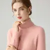 Colección nueva otoño/invierno transfronteriza: tejido de alta calidad con cuello alto, un suéter versátil para mujer, un jersey de corte holgado y una camiseta interior básica