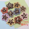 Pendente Flor de Estampa de Leopardo Fosca Popular Estilo Europeu e Americano 9 Cores Exclusivo de Nicho Fábrica de Acessórios para Chaveiro e Bolsa Em Estoque