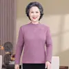 Roupa Íntima Térmica para Idosa Forrada com Lã Grossa Camiseta Base Feminina para Meia-Idade e Idosa Inverno Gola Média Alta Top Térmico