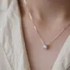 Novo Colar de Pérola do Amor em Prata de Lei S925 para Mulheres, Corrente de Clavícula da Moda que Não Desbota, Corrente de Pescoço Versátil de Nicho de Alta Qualidade