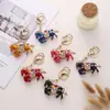 Nuevo Llavero de Caballo del Zodiaco Estéreo Pintura al Óleo Incrustada de Diamantes Estilo Chino Colgante para Bolsos de Hombre y Mujer de Metal Lindo
