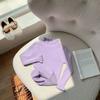[en stock otoño e invierno suéter base para niñas bebés niñas cuello medio alto por dentro el nuevo cuello de encaje para niños tejido