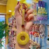 Arcilla para Cerámica Diamante Completo Anillo de Cadena para Coche Donut Colgante Llavero Colgante para Bolso de Pareja Colgante Pequeño Regalo Venta al por Mayor