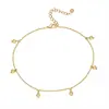 Popular Europeu e Americano Nova Moda Nicho Estrela de Cinco Pontas Liga Tornozeleira, Dourado Simples e Versátil Elegante Acessório para Pé para Mulheres