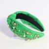 Nueva diadema de diamantes de perla, diadema de temperamento de moda, diadema con personalidad multicolor, diadema con lazo para mujer, fabricante mayorista