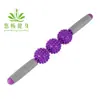 Bastão de Massagem para Porco-espinho Rolo de Fitness para Yoga Eixo Bastão de Fáscia Relaxamento Muscular Manual Espinho Maça Três Bolas Cinco Bolas