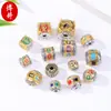 Xizang Prata Duas Cores Seis Caracteres Mantra Cilindro Contas Espaçadoras DIY Pulseira Caseira Pulseira Acessórios de Material de Contas Soltas