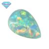 Huagang gem OPAL sintético em forma de pêra OPAL nua anel de pedra face artificial OPAL em forma de gota broca de fundo plano OP03