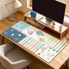 Mouse Pad de Pano Jiaji Estilo Americano Fresco, Tapete de Mesa Antiderrapante para Computador Extra Grande, Tapete de Proteção de Superfície de Mesa de Escritório