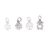 Colgante de Copo de Nieve Calado de Doble Cara Árbol de la Vida Corazón Oso en Plata de Ley S925 Accesorios Frescos y Versátiles para Manualidades con Cuentas de Cristal