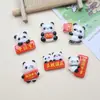 Série Panda do Dia Nacional Acessórios de Resina DIY para Capas de Celular, Crocs, Ímãs de Geladeira, Presilhas de Cabelo e Materiais para Acessórios de Cabelo