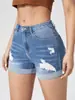 Modelo Novo de Verão 2026 Exclusivamente para Vendas Transfronteiriças para Europa e América, Shorts Jeans com Design Desgastado para Amazon, Alta Elasticidade, Bainha Enrolada em Estoque
