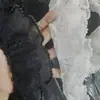 Renda Chiffon Elástica Plissada com Fecho de Pérola Borda 6cm de Largura Camada Dupla Decoração Artesanal DIY para Brinquedo, Sapato e Chapéu