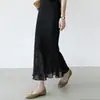 Falda de Lunares Negros para Mujer, Tendencia Verano 2026 Nueva Moda Versátil Falda de Línea A