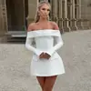 Vestido Transfronterizo Europeo y Americano 2026 Nuevo Estilo Sin Tirantes Espalda Descubierta con Lazo de Perlas para Mujer, Vestido de Moda Hot Girl