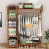 Cabideiro Doméstico de Chão, Cabide Simples, Guarda-Roupa de Quarto de Pé, Prateleira Multifuncional de Armazenamento para Roupas no Quarto
